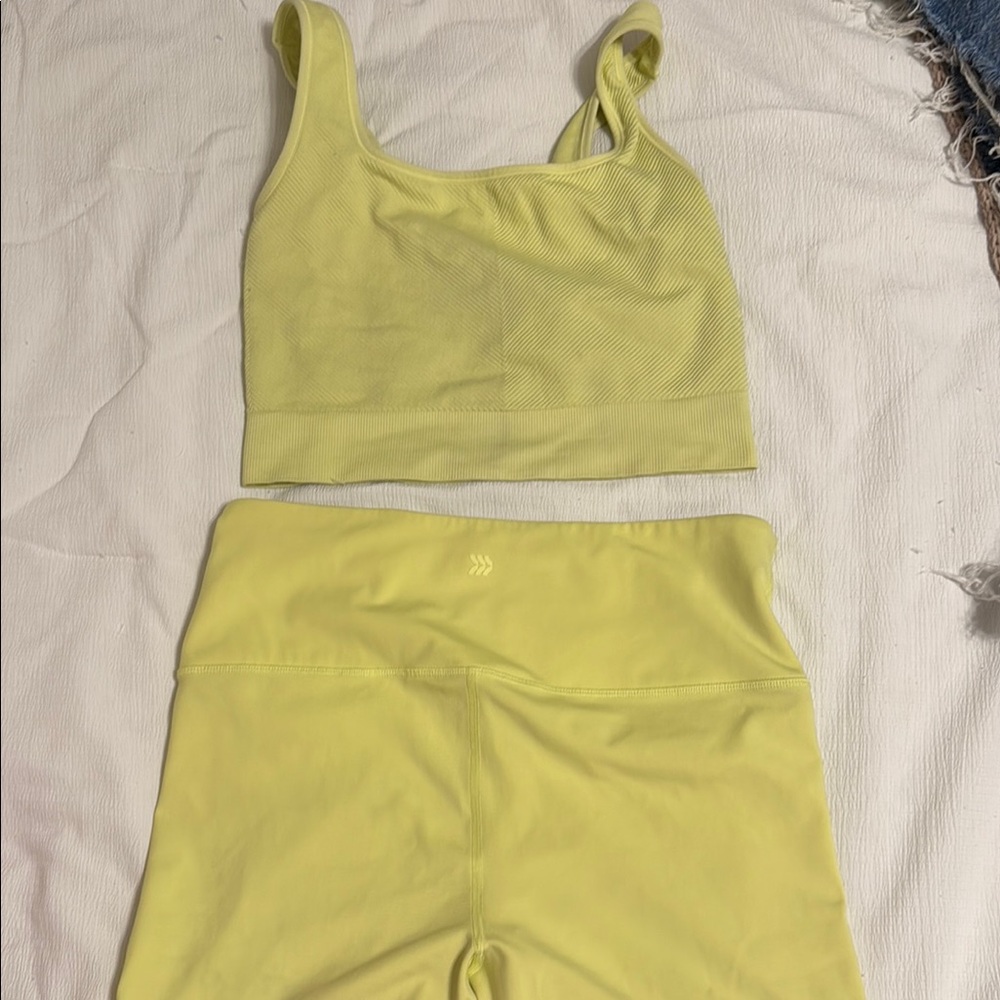 All in Motion Yellow Athletic Shorts and Top Set